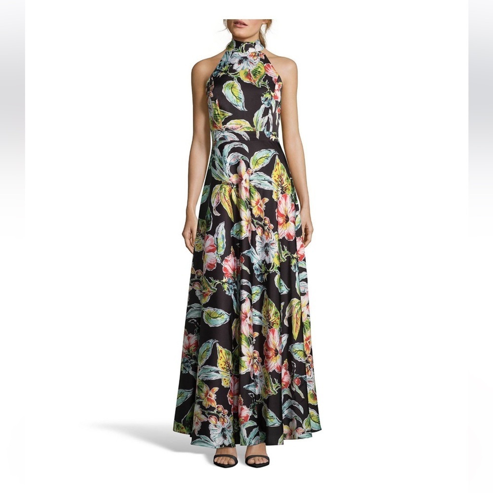 NICOLE MILLER NY Tropical Halter Maxi sz 10